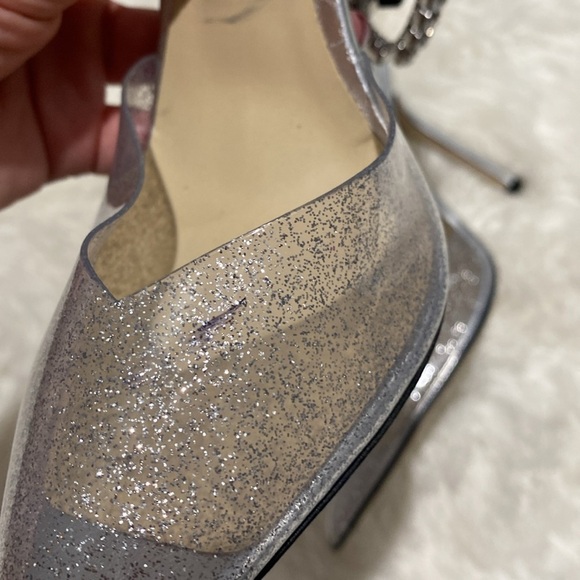 Jimmy Choo Saeda 100 glittered plexi‎ pumps size 39EU - Picture 12 of 13